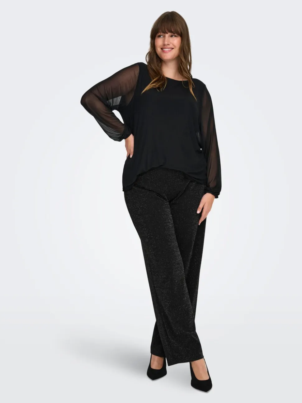 CARALYA Wide Leg Fit Pantalon à jambe large