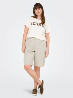CARCARO Taille haute Regular Fit Lin Bermuda