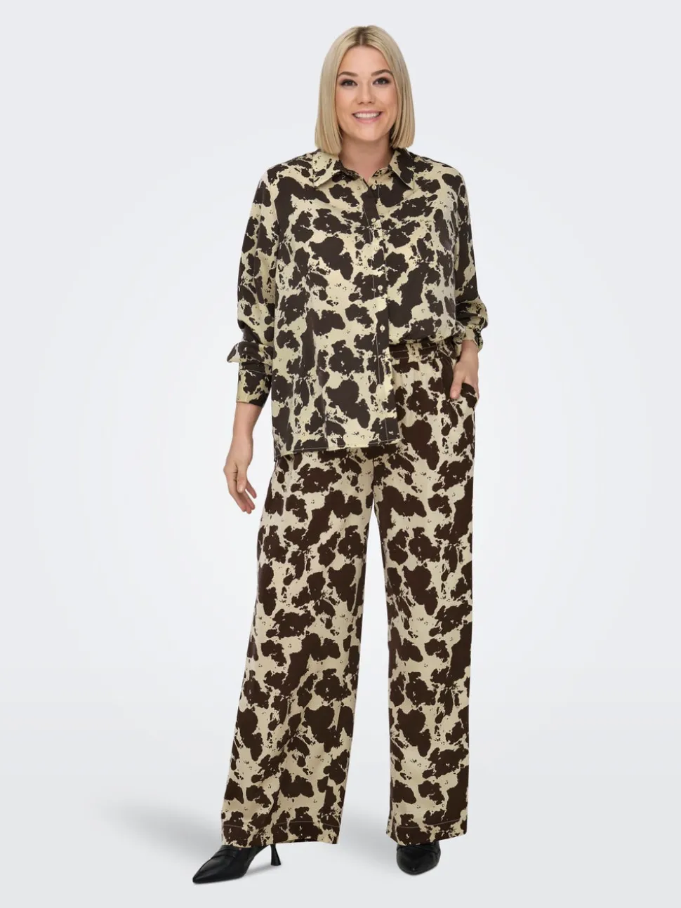 CARCOLACOW Wide Leg Fit Pantalon à jambe large