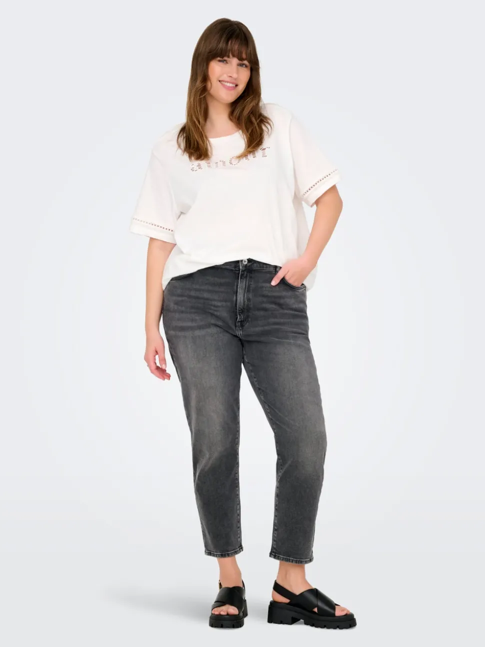 CAREMILY Taille haute Straight Fit Jeans