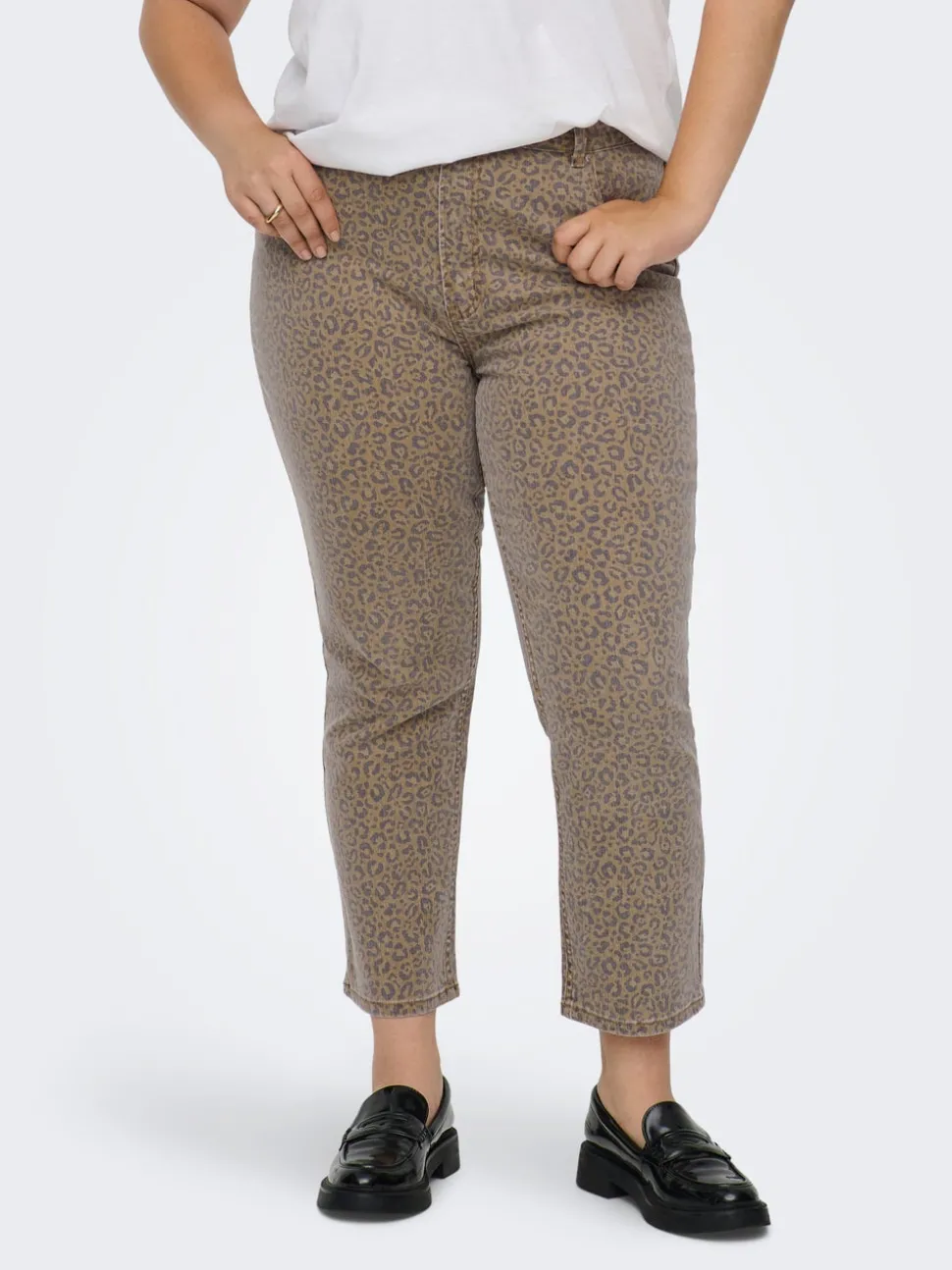 CAREMILY Taille haute Straight Fit Longueur cheville Jeans