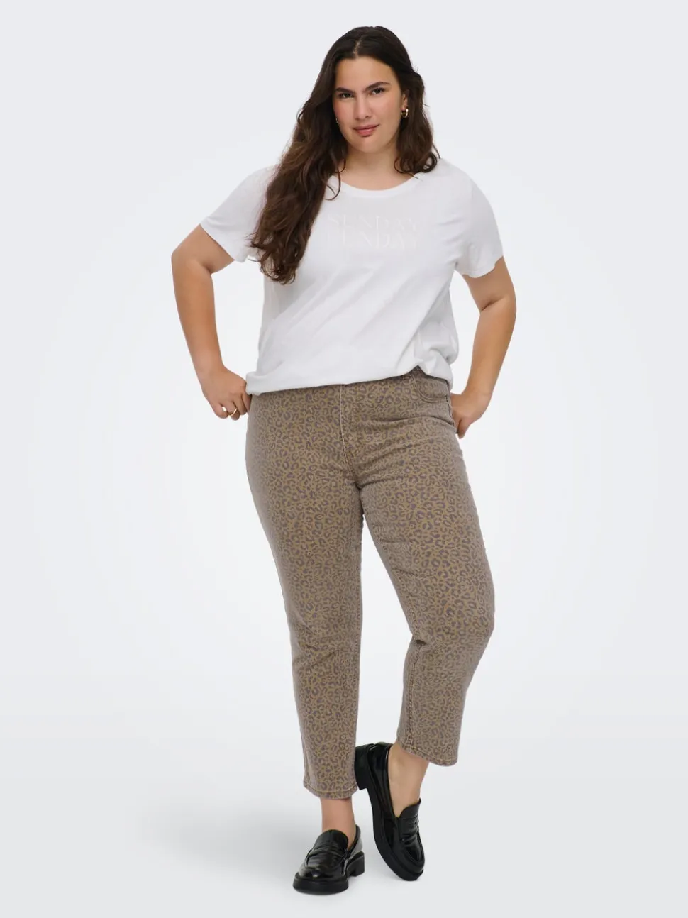 CAREMILY Taille haute Straight Fit Longueur cheville Jeans