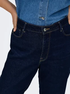 CAREMILY Taille haute Straight Fit Longueur cheville Jeans