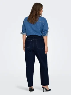 CAREMILY Taille haute Straight Fit Longueur cheville Jeans