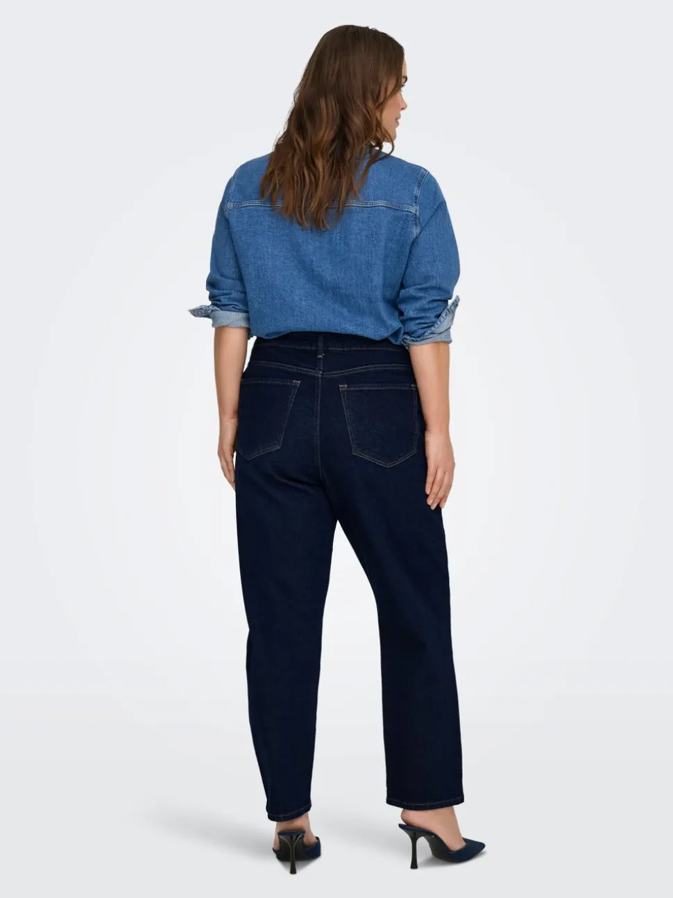 CAREMILY Taille haute Straight Fit Longueur cheville Jeans