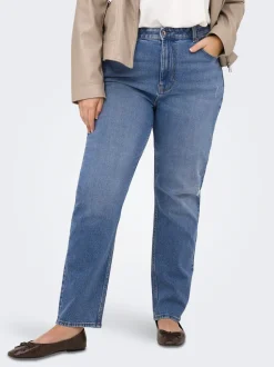 CAREMILY Taille haute Straight Fit Longueur cheville Jeans