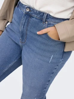 CAREMILY Taille haute Straight Fit Longueur cheville Jeans