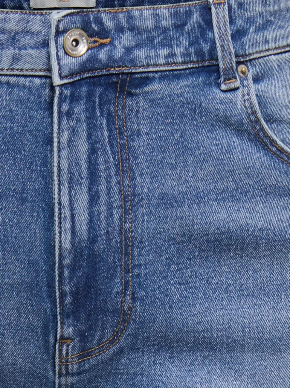 CAREMILY Taille haute Straight Fit Longueur cheville Jeans