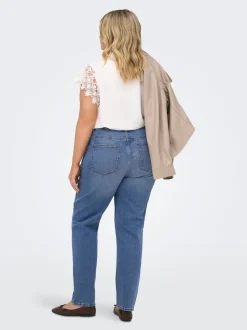 CAREMILY Taille haute Straight Fit Longueur cheville Jeans