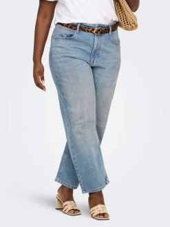 CARFRANKIE Taille haute Coupe barrel Longueur cheville Jeans