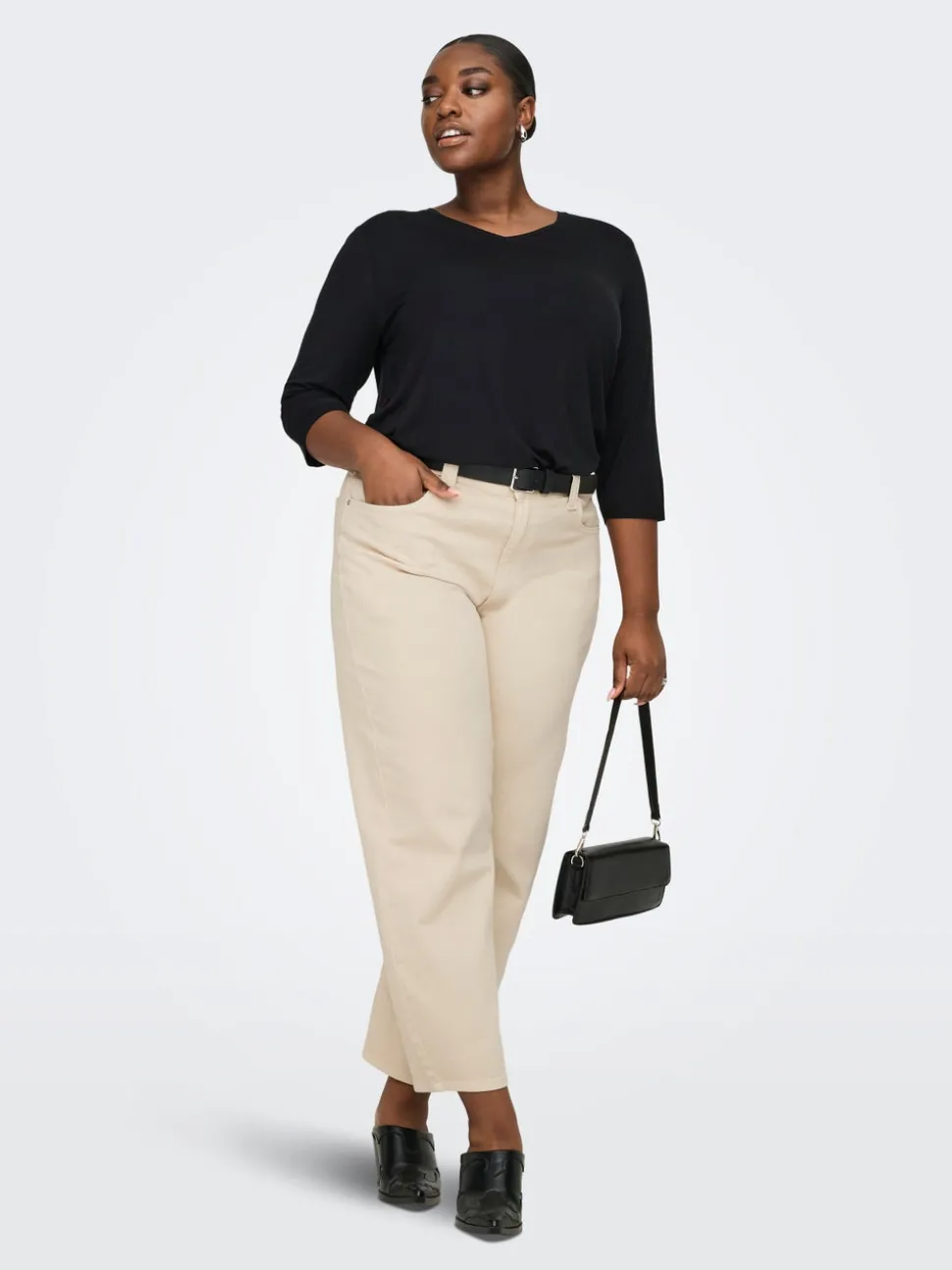 CARFRANKIE Taille haute Coupe barrel Longueur cheville Jeans
