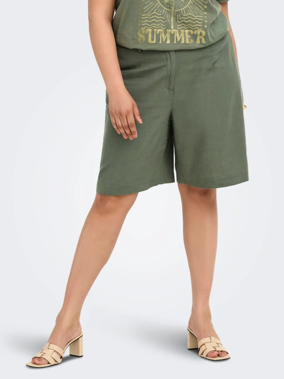 CARGOA Loose Fit Lin Short tailleur