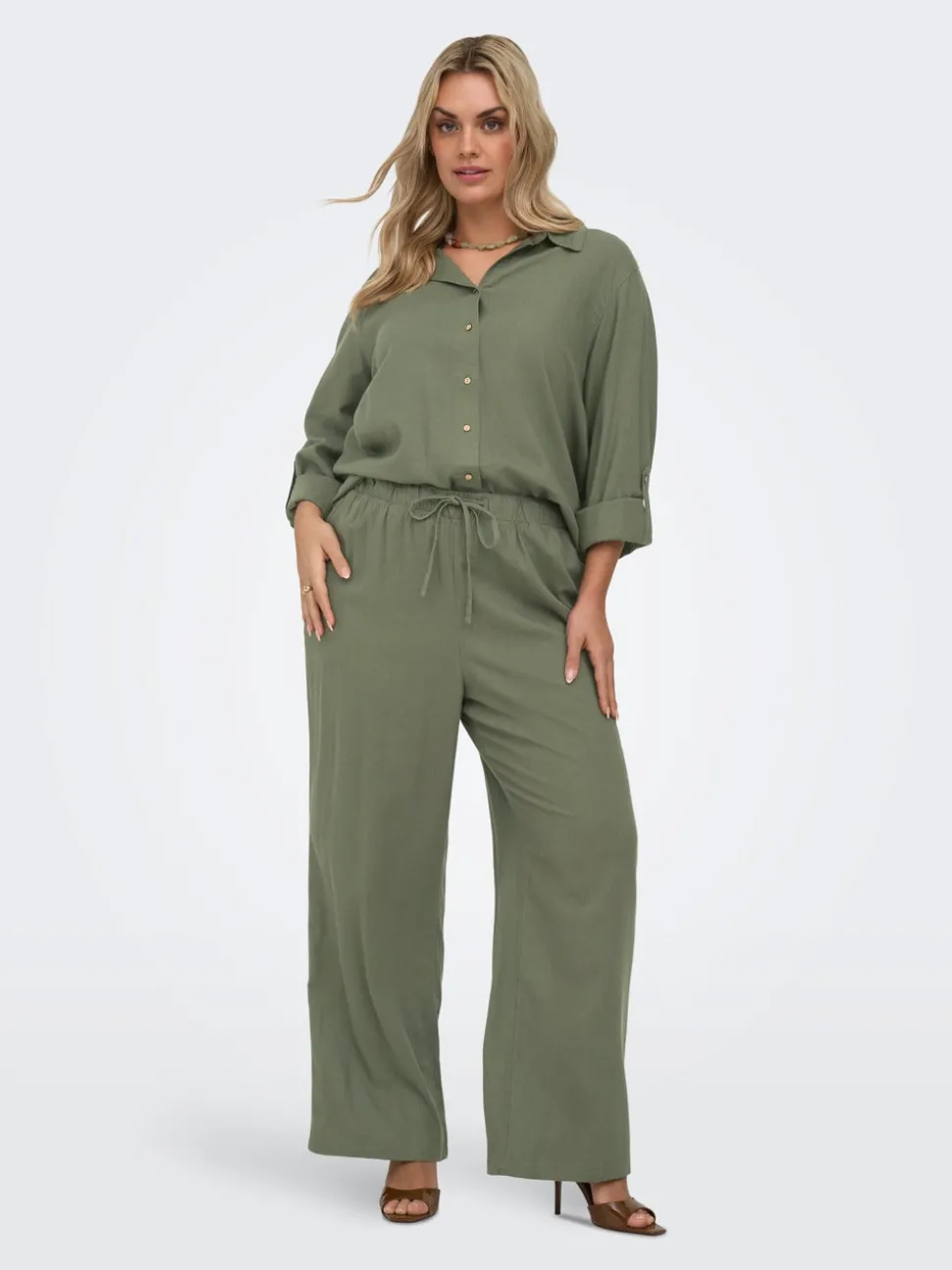 CARGOA Straight Fit Lin Pantalon