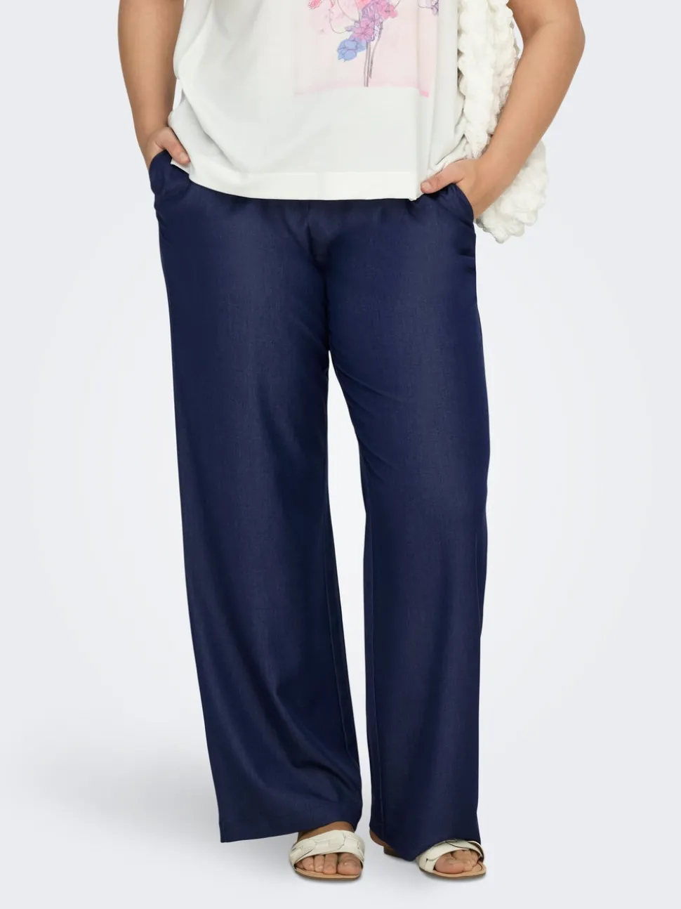 CARIRIA Wide Leg Fit Lin Pantalon à jambe large