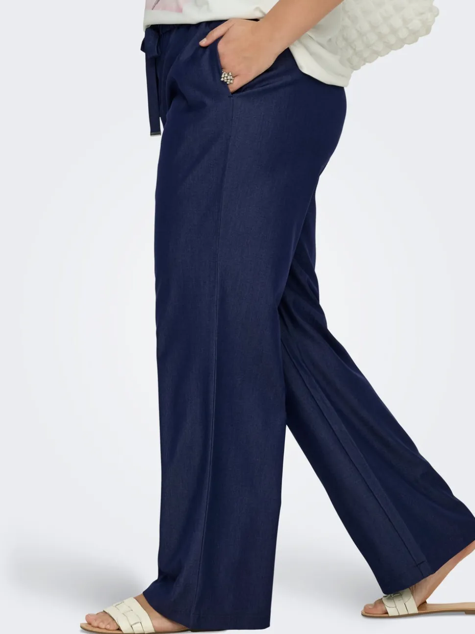 CARIRIA Wide Leg Fit Lin Pantalon à jambe large