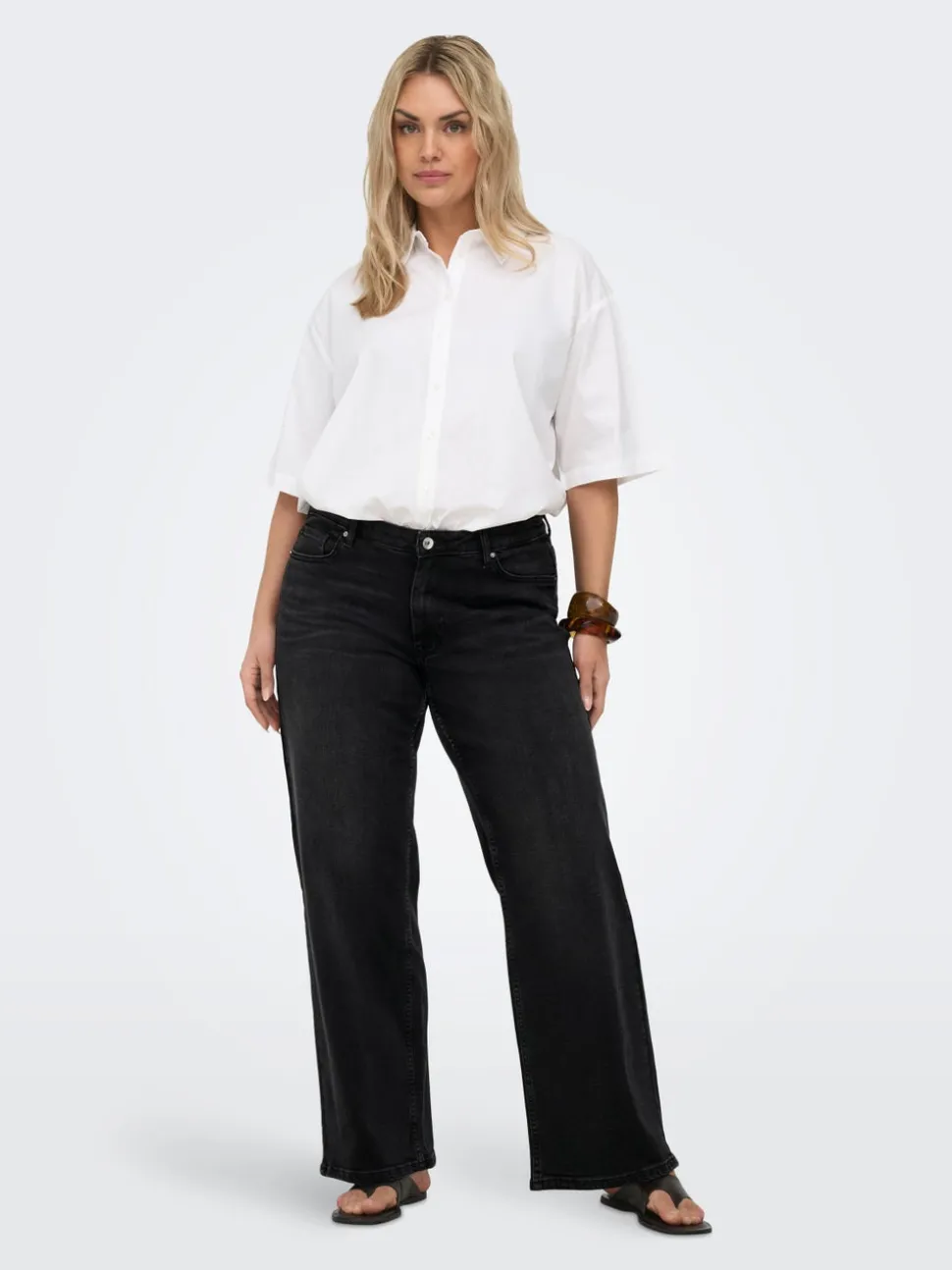 CARJULLES Taille basse Wide Leg Fit Jeans