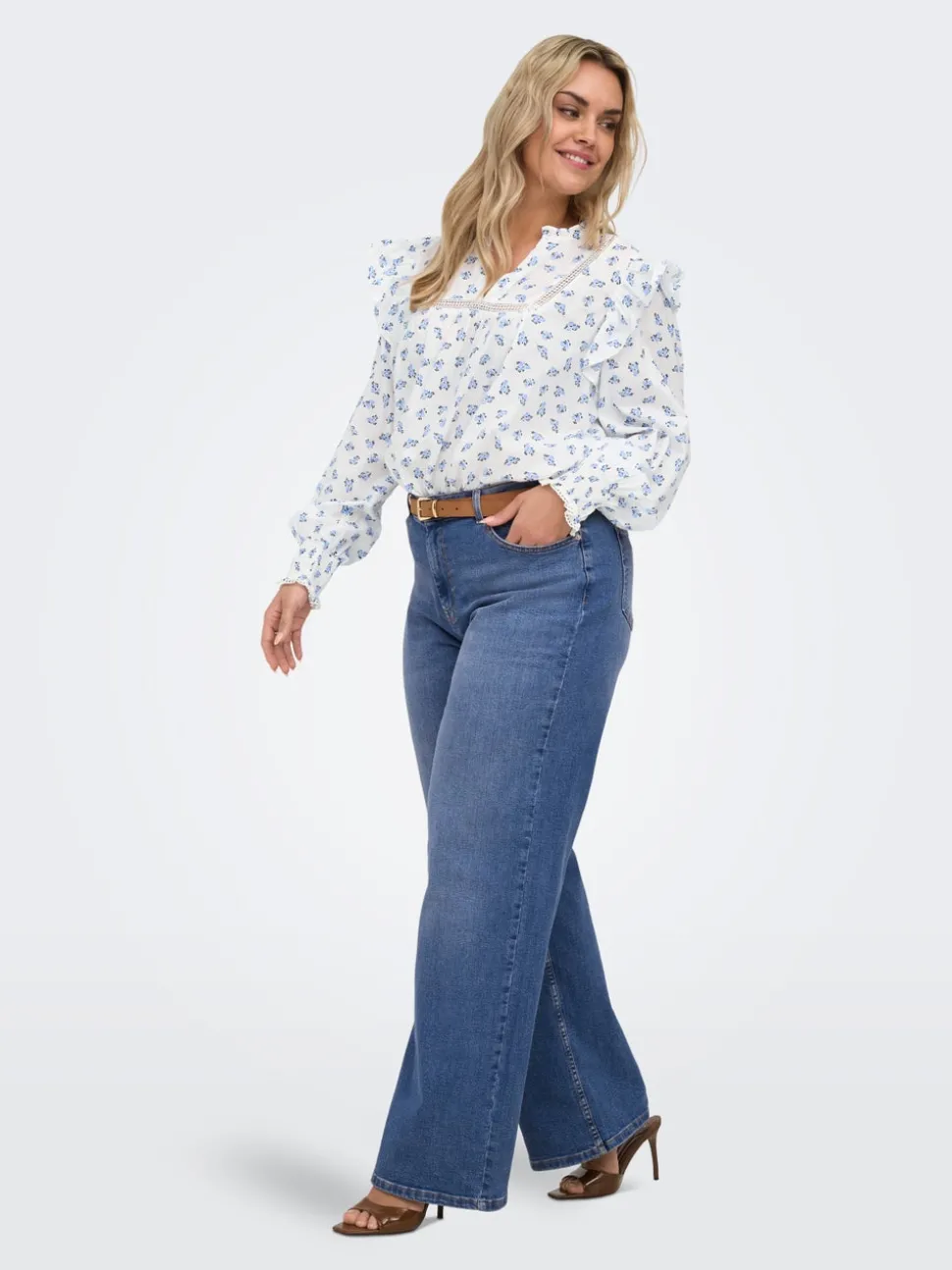 CARJULLES Taille moyenne Wide Leg Fit Jeans