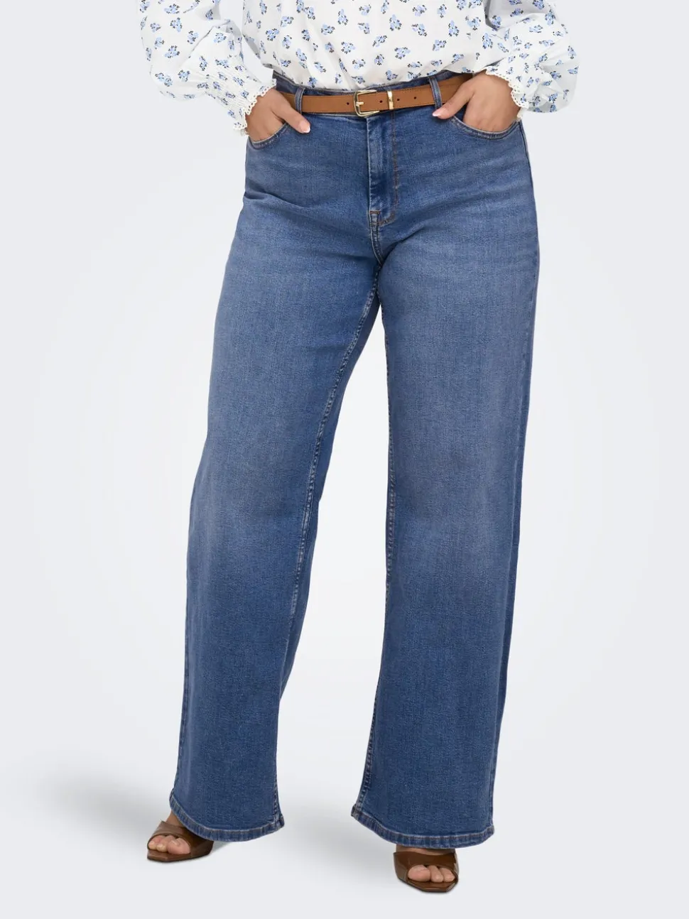 CARJULLES Taille moyenne Wide Leg Fit Jeans