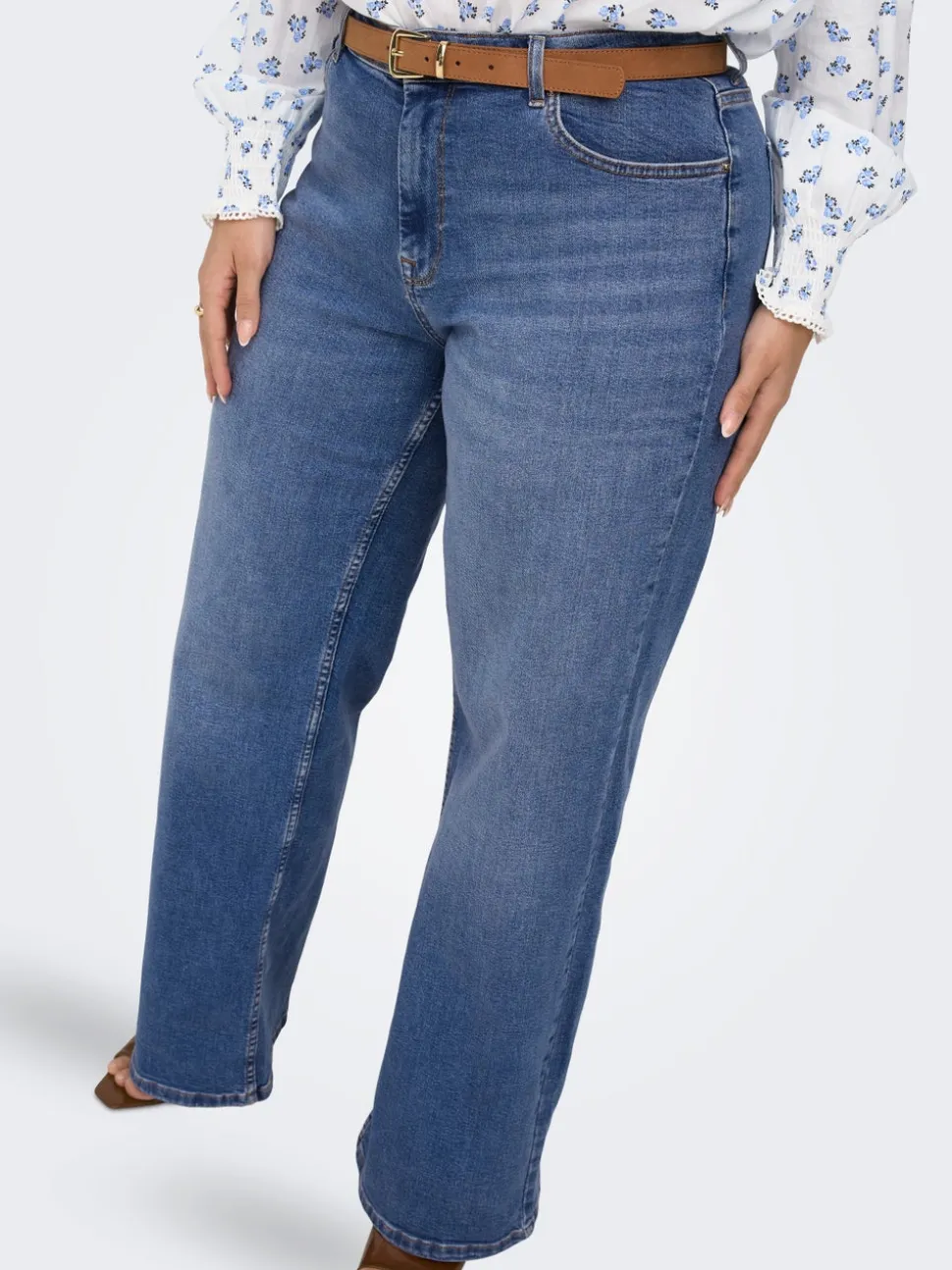 CARJULLES Taille moyenne Wide Leg Fit Jeans