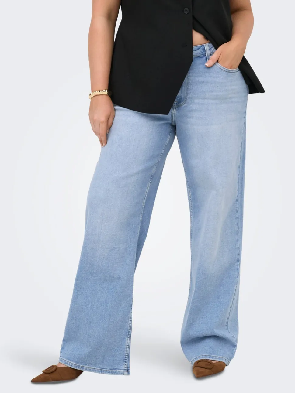 CARJULLES Taille moyenne Wide Leg Fit Jeans
