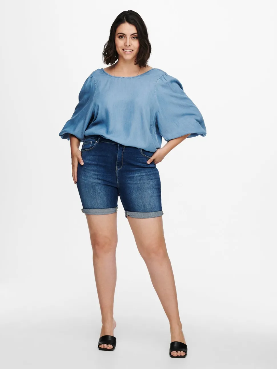 CARLAOLA Taille haute Skinny Fit Short en denim
