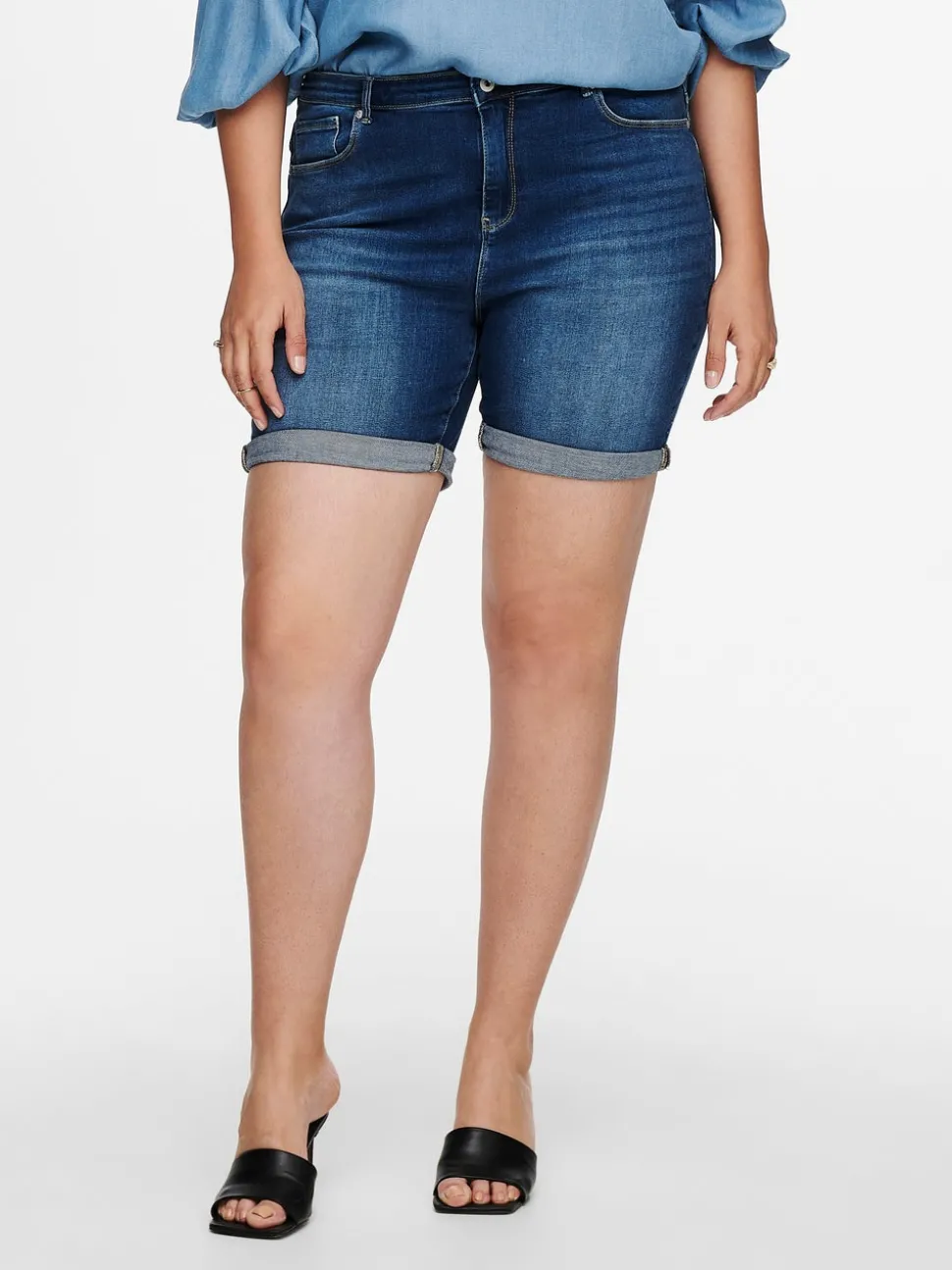 CARLAOLA Taille haute Skinny Fit Short en denim