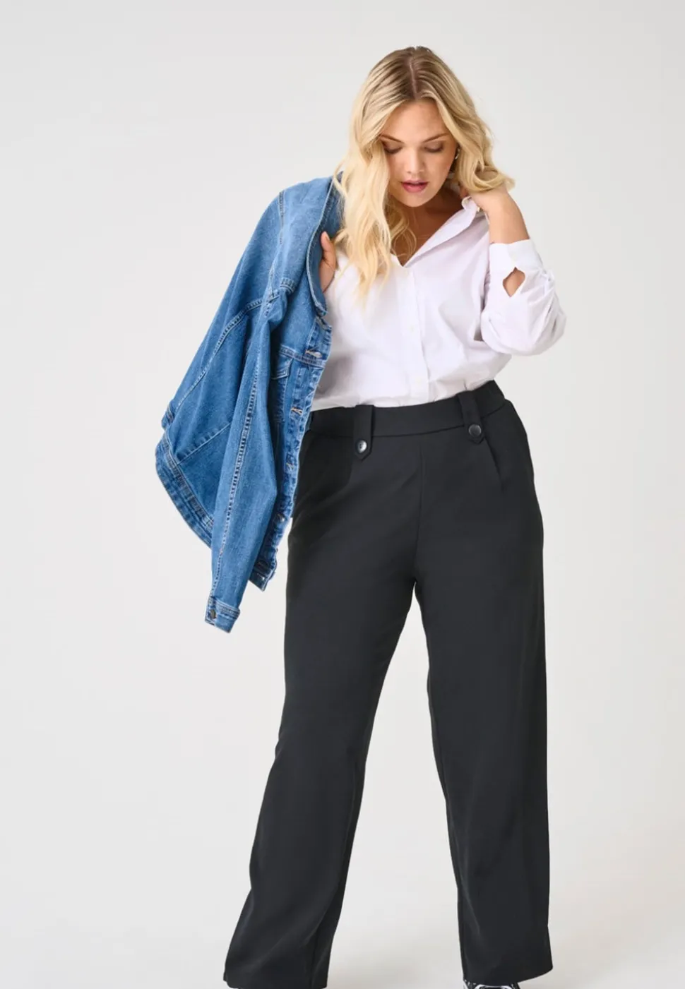 CARSANIA Regular Fit Pantalon à jambe large