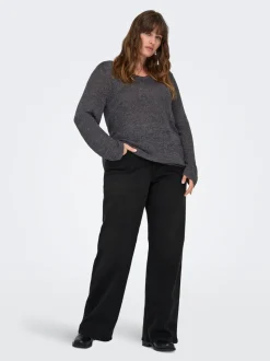 CARSNOW Taille haute Wide Leg Fit Jeans