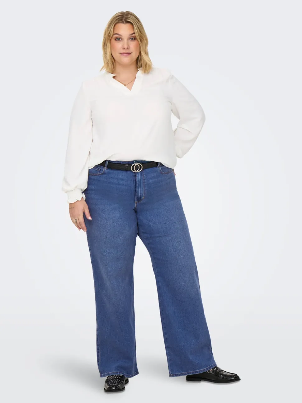 CARSNOW Taille haute Wide Leg Fit Jeans