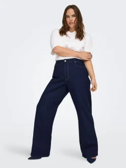 CARSNOW Taille haute Wide Leg Fit Jeans