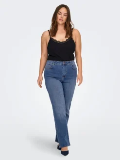 CARSNOW Taille haute Straight Fit Jeans