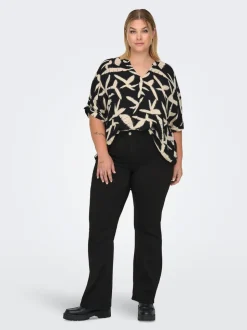 CARTHUNDER Taille moyenne Flared Fit Jeans