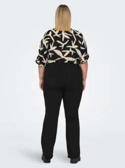 CARTHUNDER Taille moyenne Flared Fit Jeans