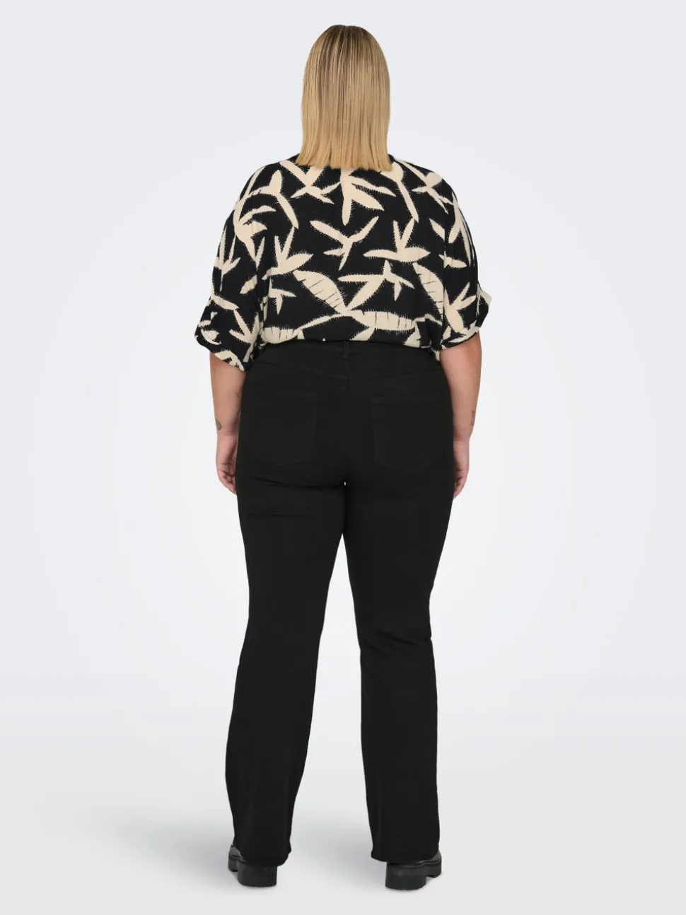 CARTHUNDER Taille moyenne Flared Fit Jeans