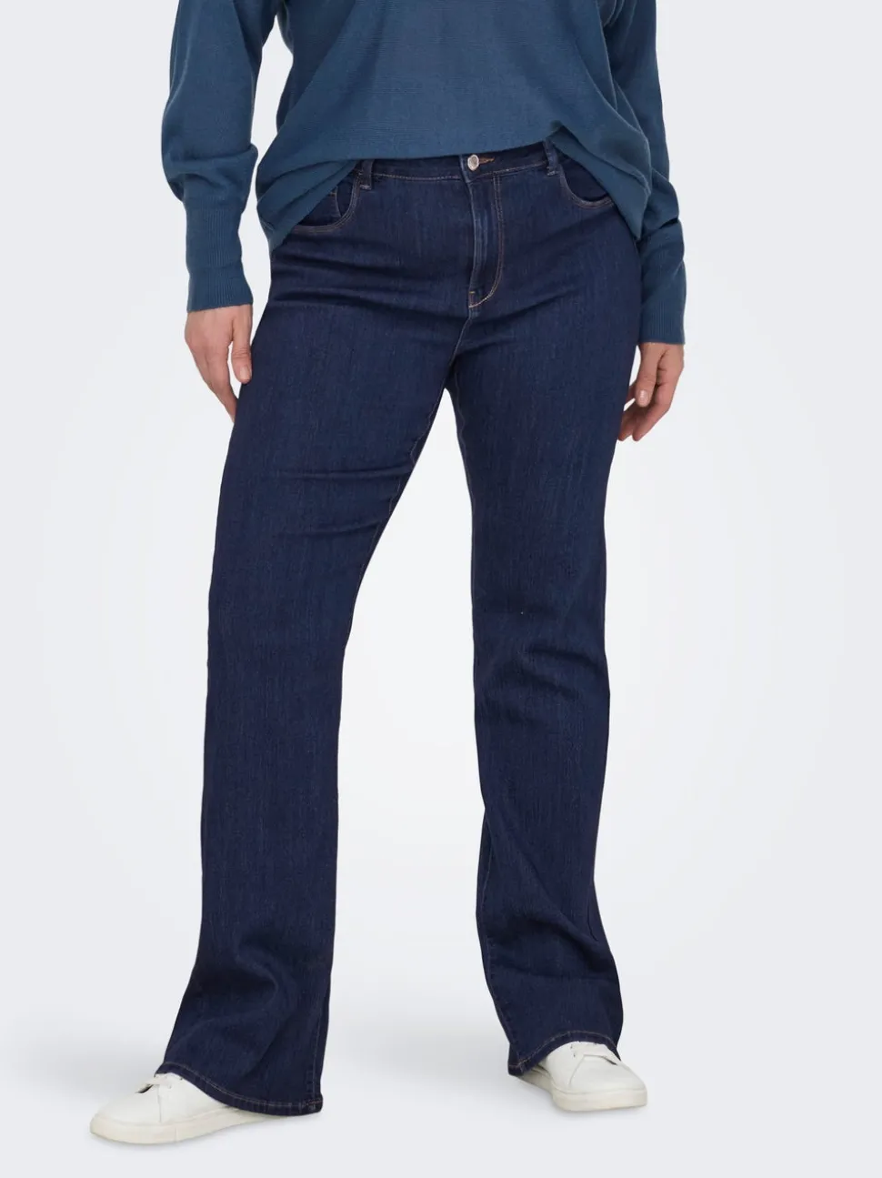 CARTHUNDER Taille moyenne Flared Fit Jeans