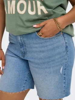 CARTOKYO Taille haute Regular Fit Short en denim