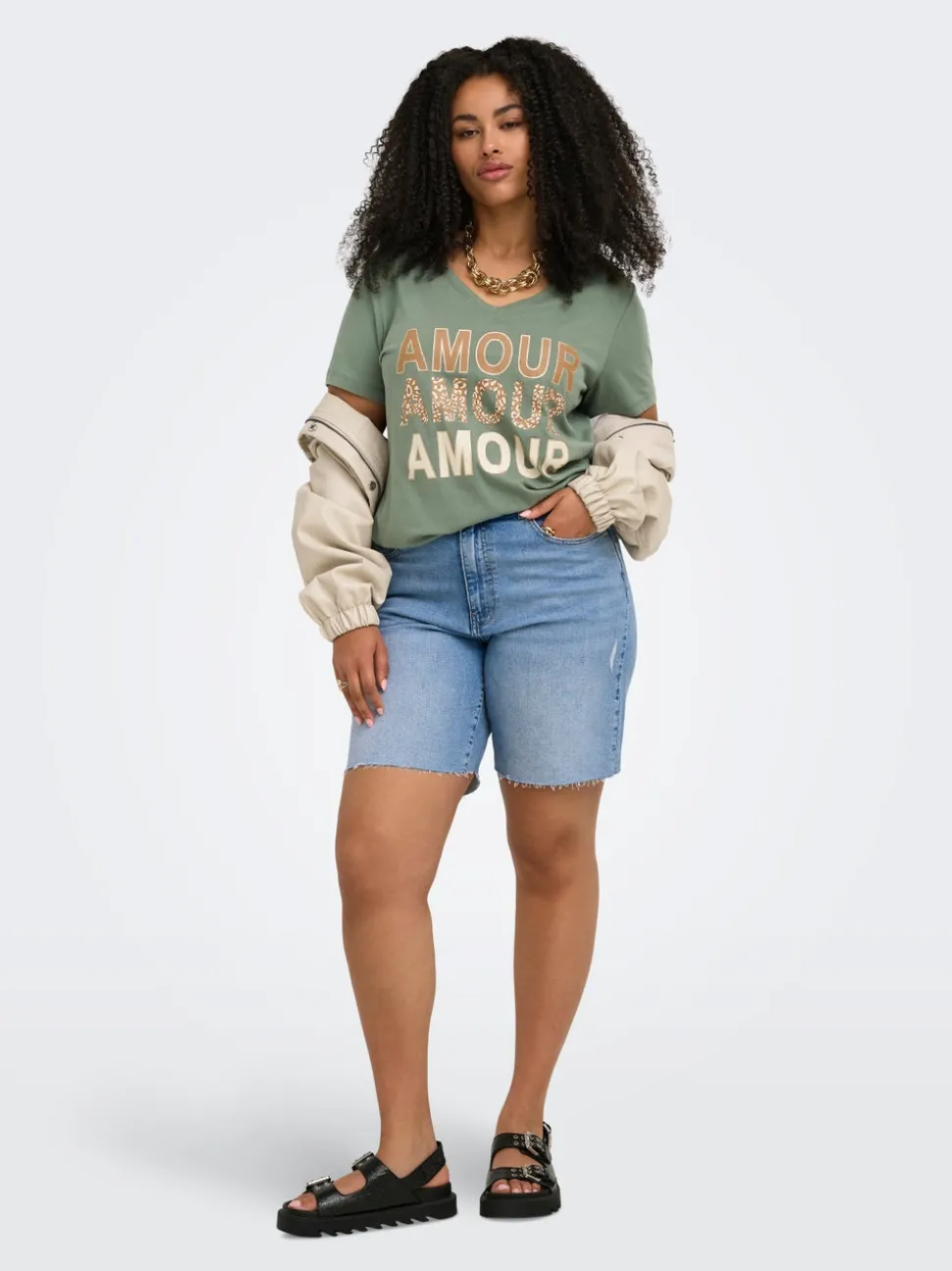 CARTOKYO Taille haute Regular Fit Short en denim