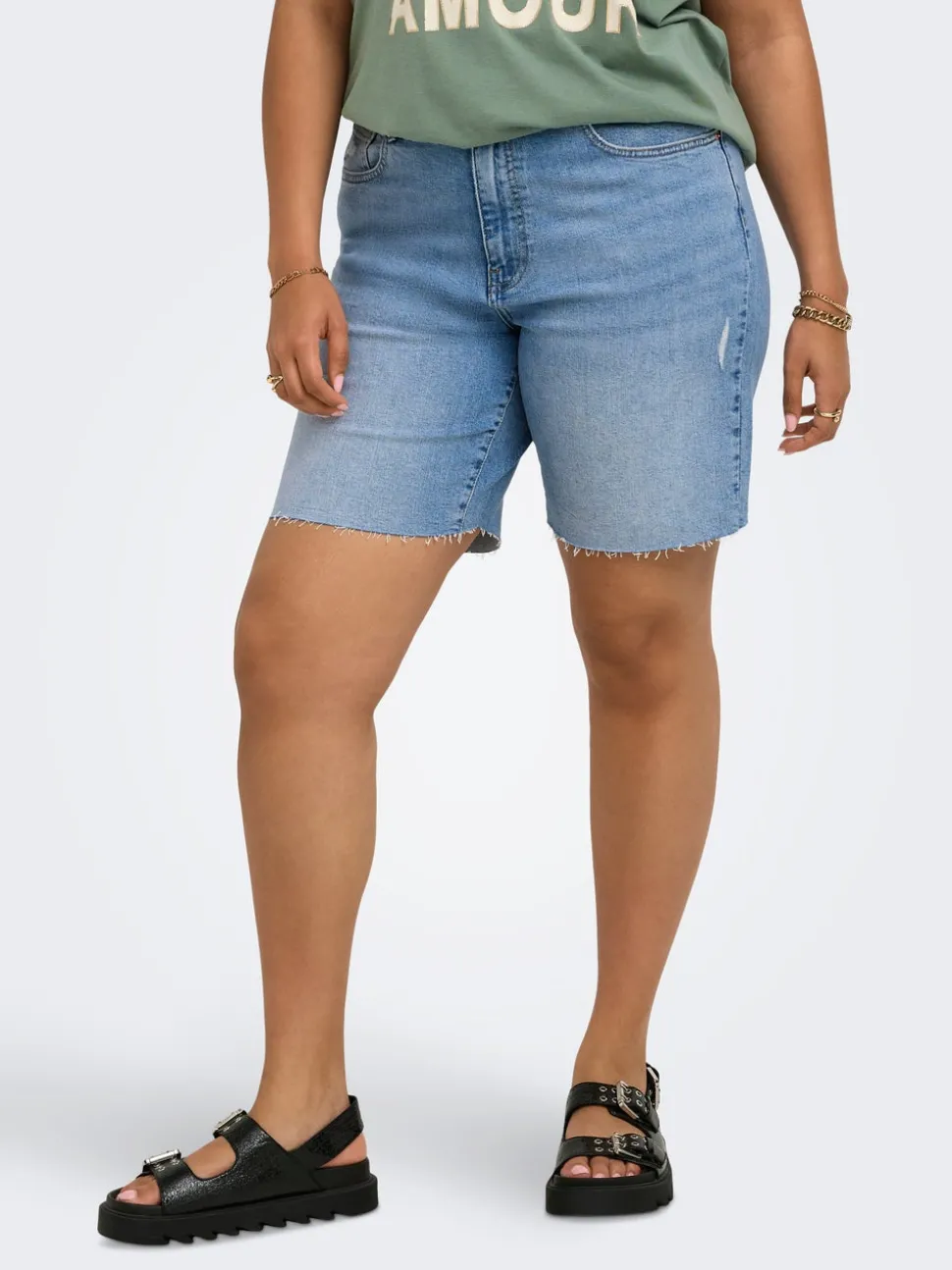 CARTOKYO Taille haute Regular Fit Short en denim