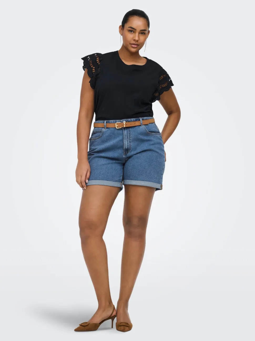 CARVEGA Taille haute Regular Fit Short en denim