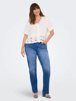 CARWILLY Taille haute Straight Fit Jeans