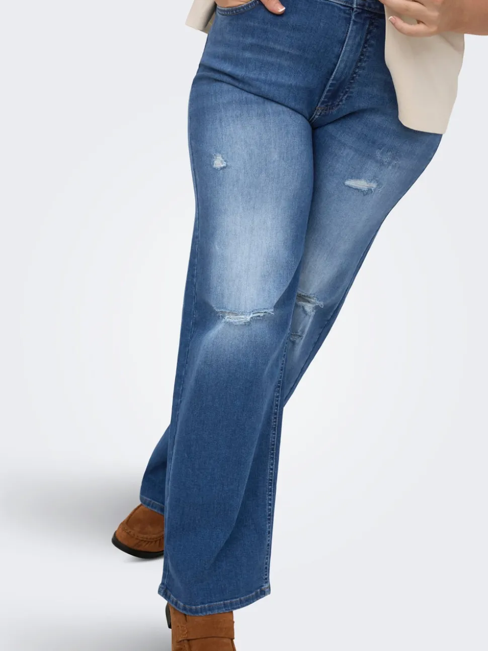 CARWILLY Taille haute Wide Leg Fit Jeans