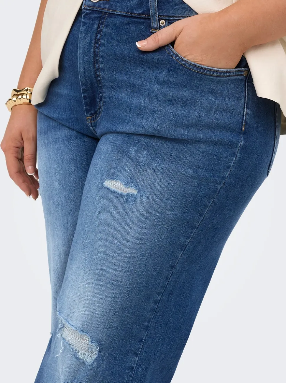 CARWILLY Taille haute Wide Leg Fit Jeans