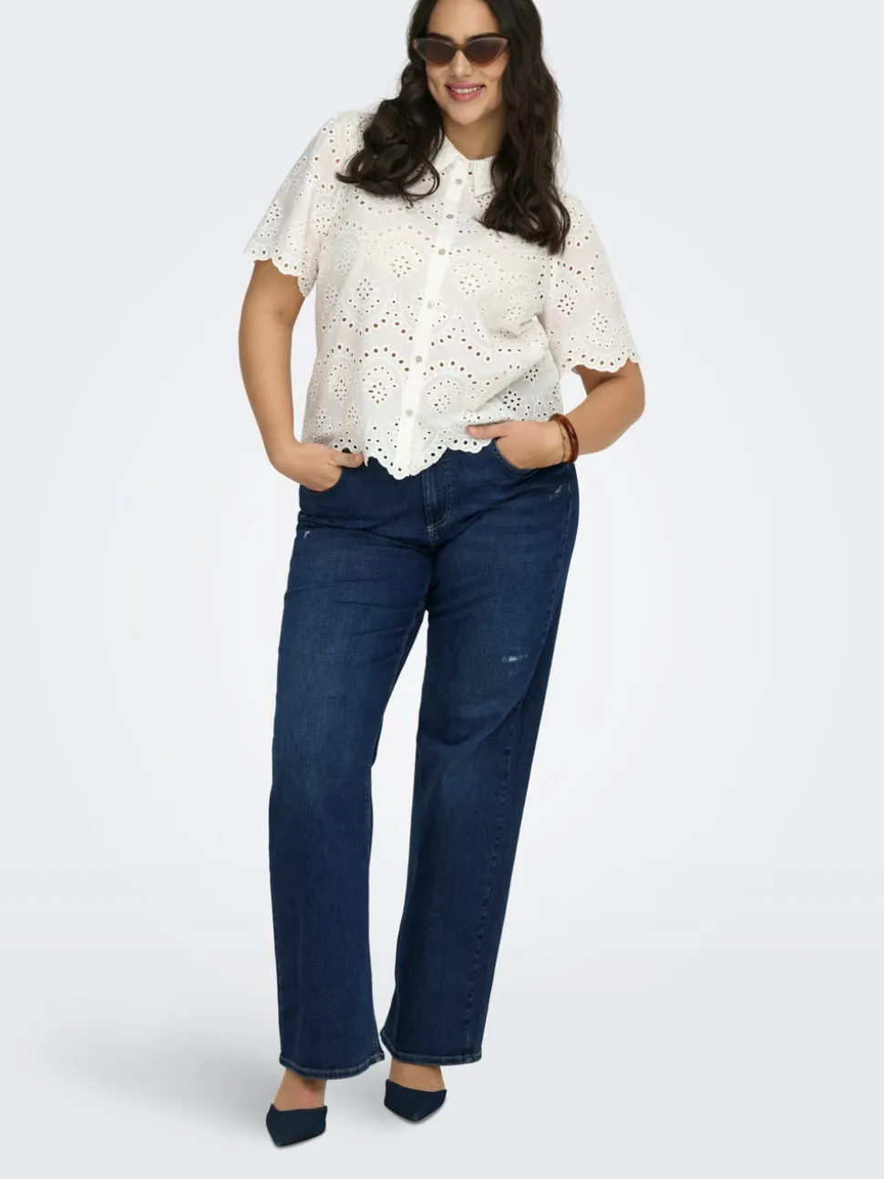 CARWILLY Taille haute Wide Leg Fit Jeans