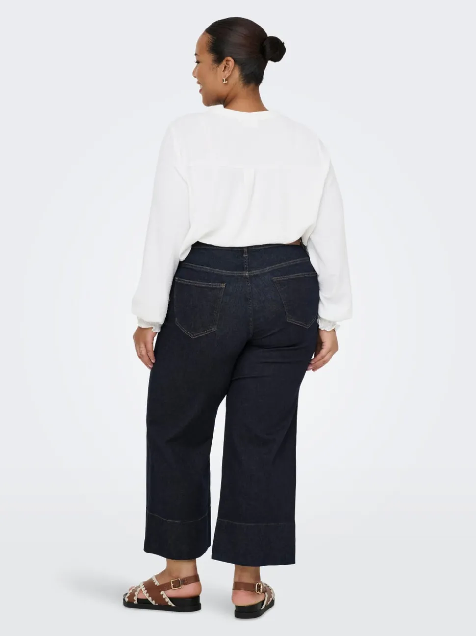CARWILLY Taille haute Wide Leg Fit Court Jeans