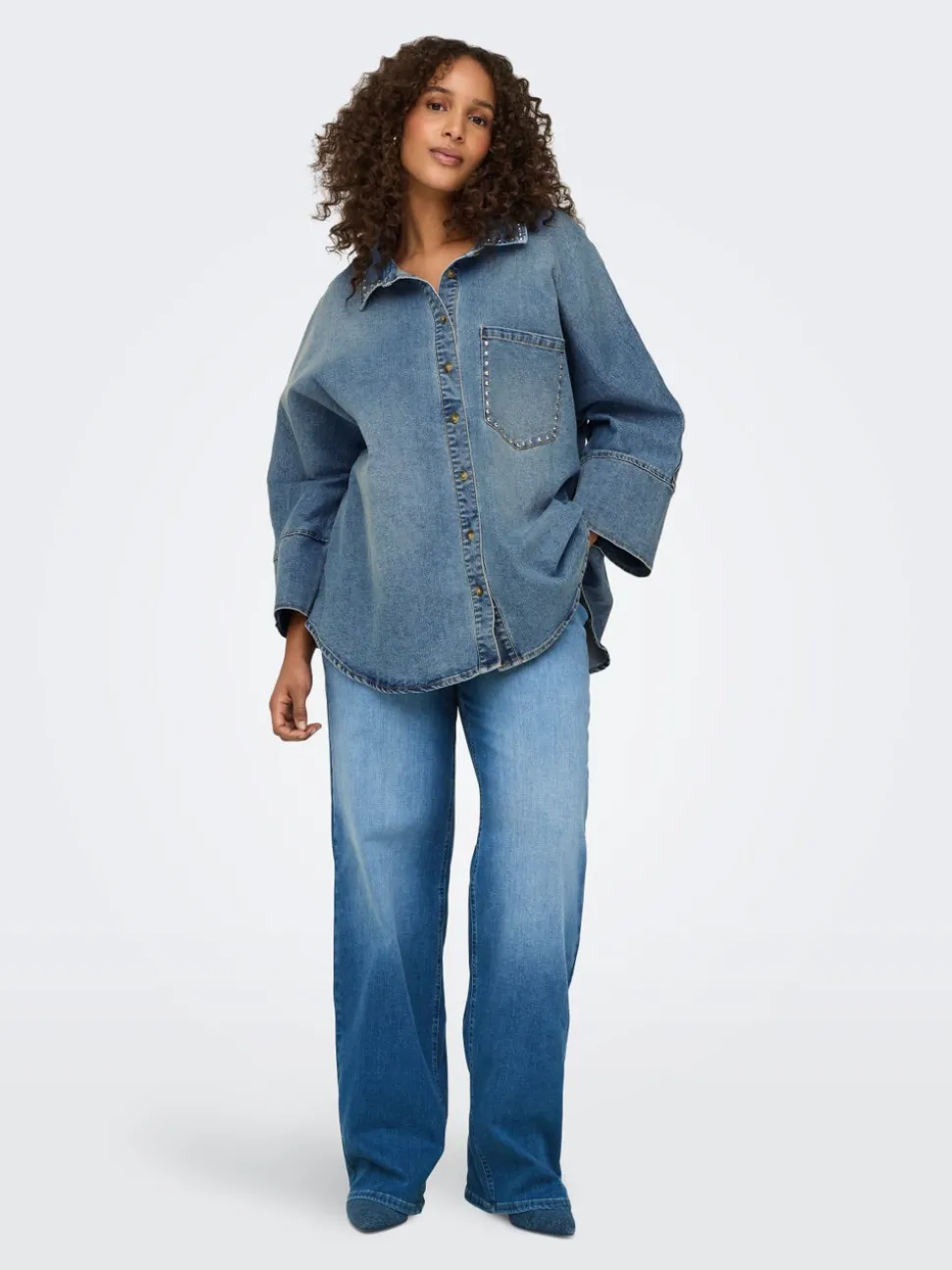 CARWILLY Taille haute Wide Leg Fit Jeans