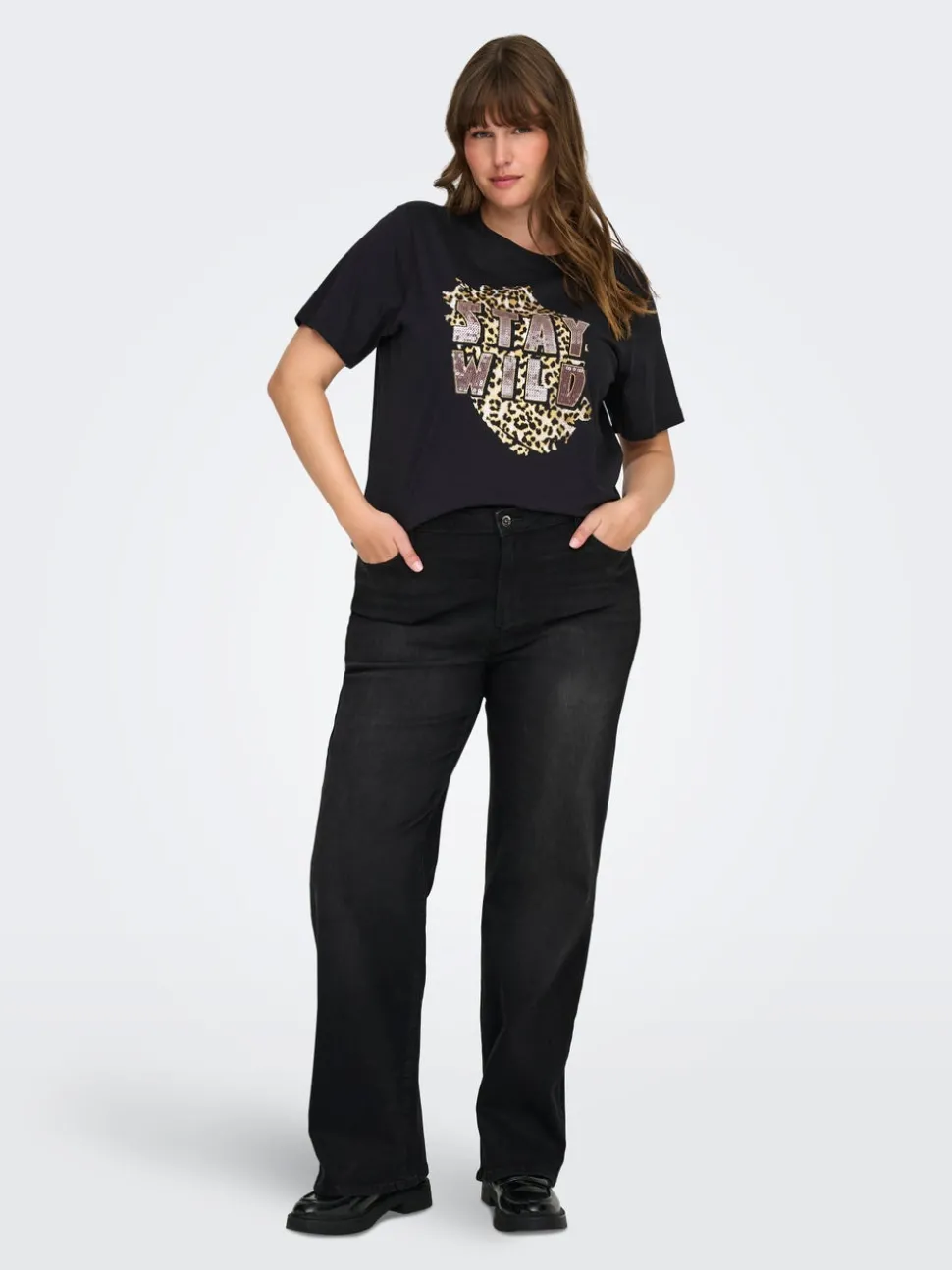CARWILLY Taille haute Wide Leg Fit Jeans