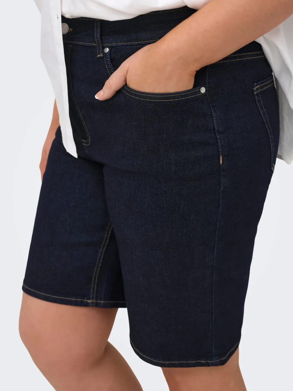 CARWILLY Taille haute Wide Leg Fit Short en denim