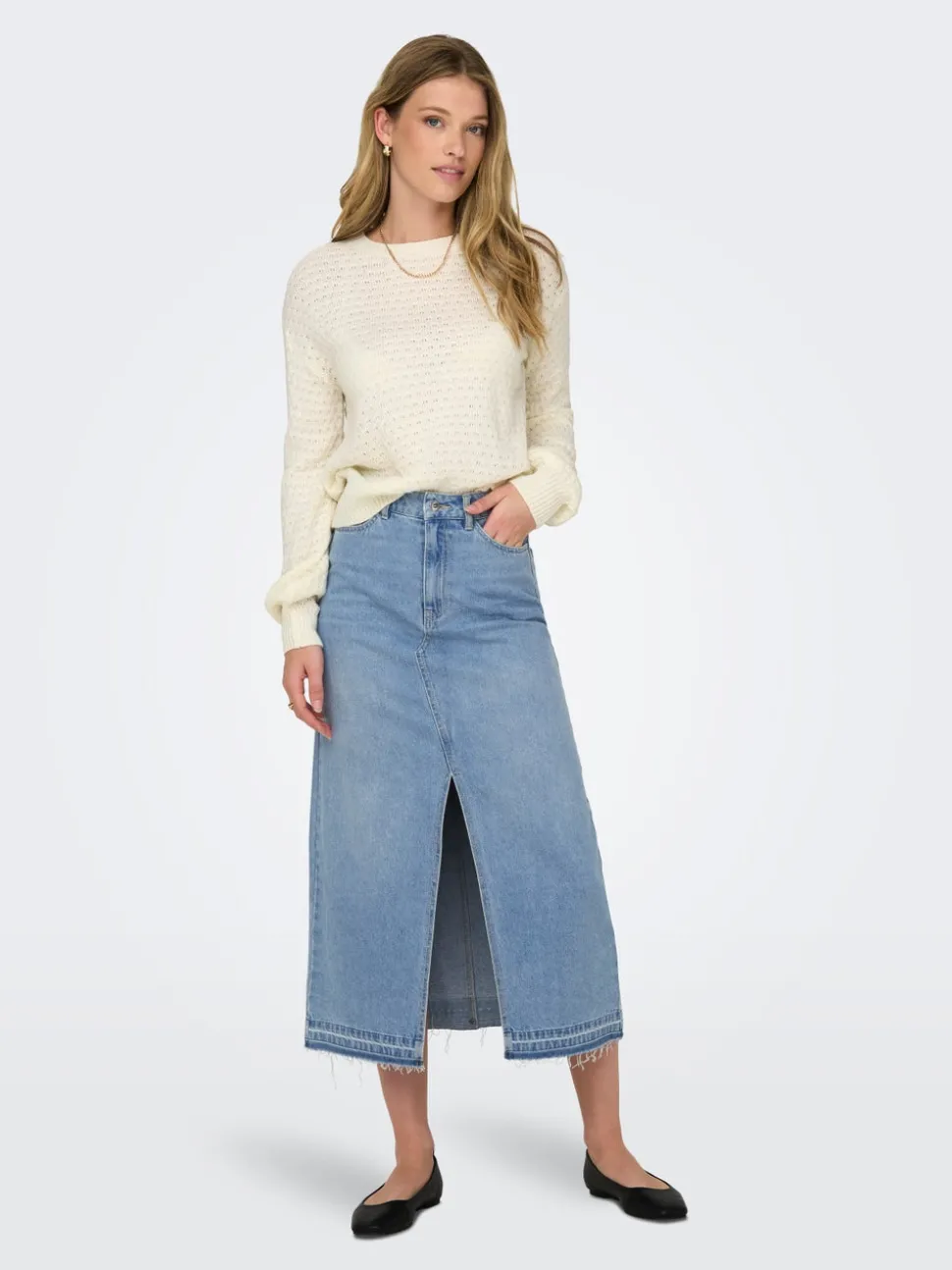 JDYBELLA Jean Jupe en denim Jupe midi