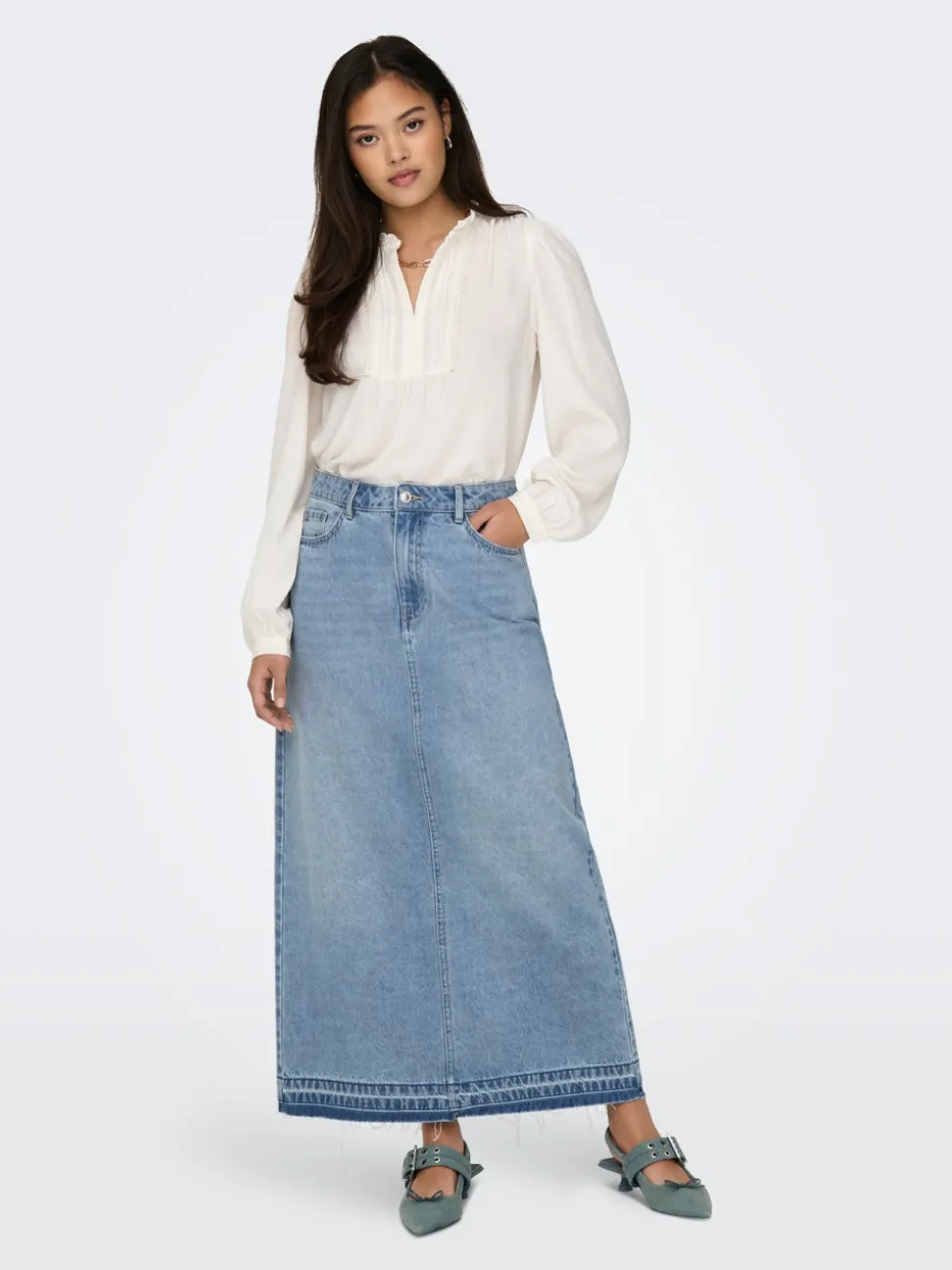 JDYBELLA Jean Jupe en denim Jupe longue