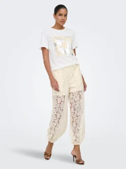 JDYJULIA Balloon Fit Pantalon en dentelle